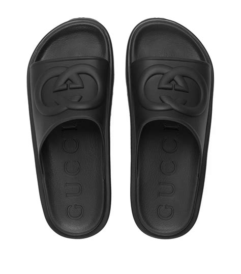 gucci web rubber slide sandal|men's interlocking g slide sandal.